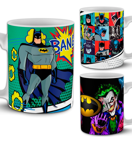 16 Plantillas Sublimar Tazas Batman Y Joker Png + Mockups