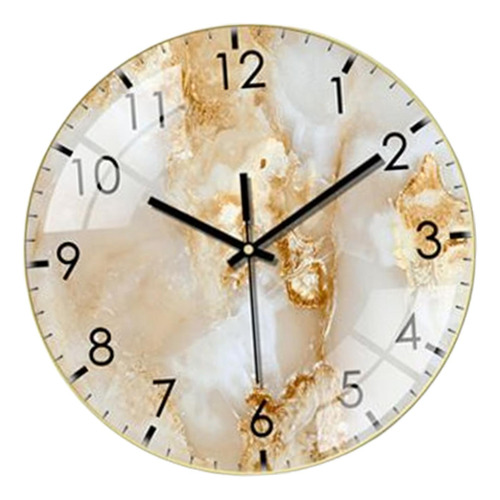 Reloj De Pared Marmoleado Sin Tictac 12 Pulgadas Beige