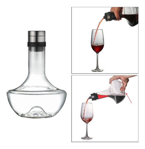 Decantador De Vino De Cristal Sin Plomo 1000ml