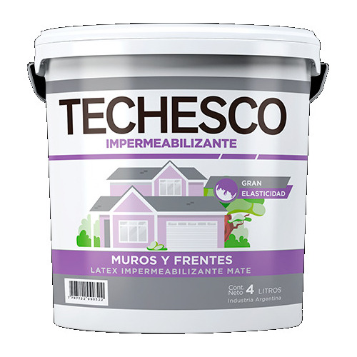 Techesco Pintura Frentes Y Muro Impermeabilizante Mate 20lts