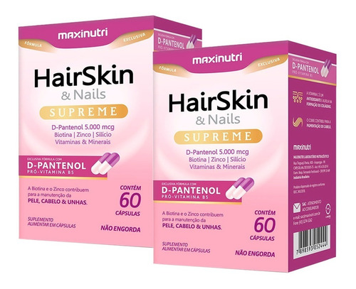 Hair Skin & Nails Supreme - 2x 60 Cápsulas - Maxinutri