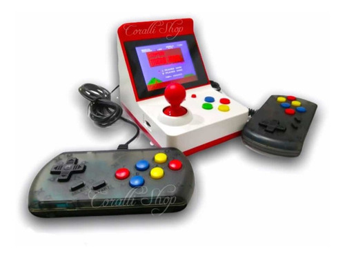 Mini Consola Retro Arcade Palanca + 2 Controles Y Juegos Fam