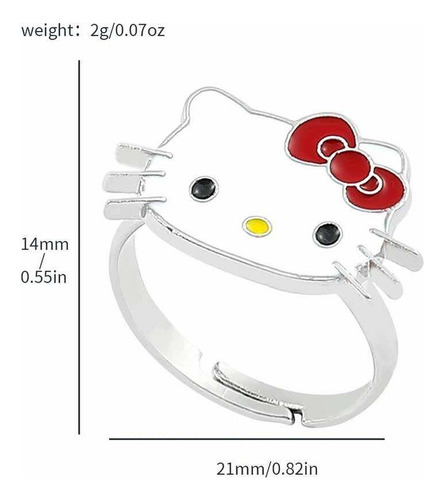 P F Anillo Importado Hello Kitty Ajustable Niñas O