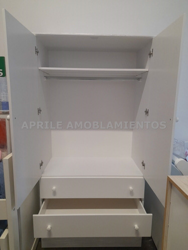 Imagen 4 de 7 de Ropero Placard Laqueado Cajones Puertas Barral Estante