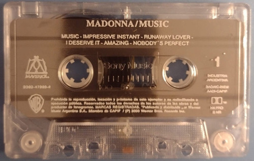 Madonna - Music - Cassette (Usado)