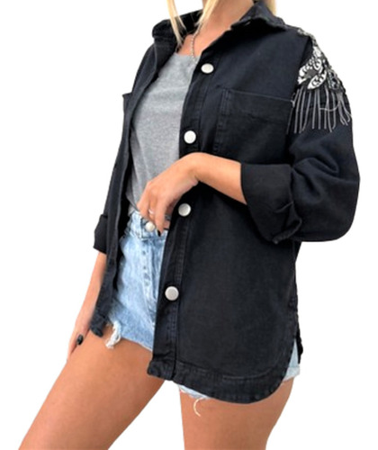 Camisaco  Saco Campera Gabardina Paillettes