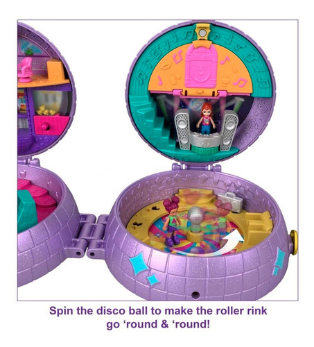 Set Polly Pocket Micro 2 En 1 Pista De Patinaje Con Correa
