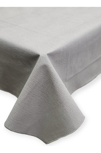 Mantel Encastre A Medida Simil Rafia Largo 180 A 200 Cm Gris Texturizado