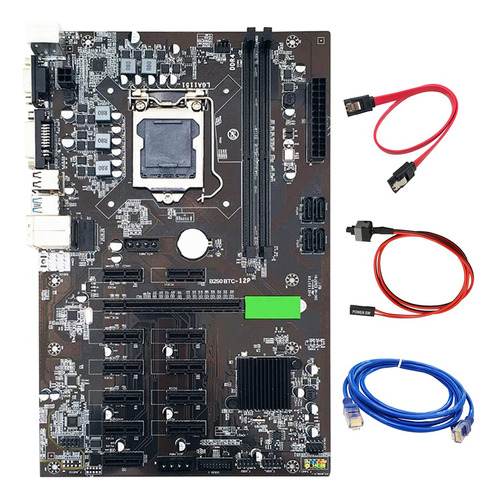 Placa Base Minera B250c Btc Lga1151 Con Cable De Red Rj45