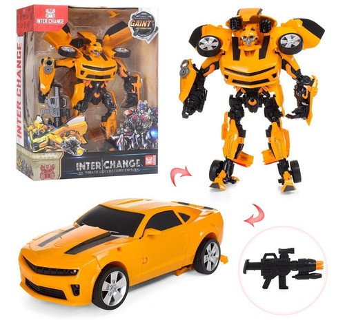 Figura Transformer Bumble Bee Luz Convertible Auto 40cm
