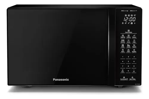 Micro-ondas Panasonic Dupla Refeição 34L Black Glass NN-ST66NBRU