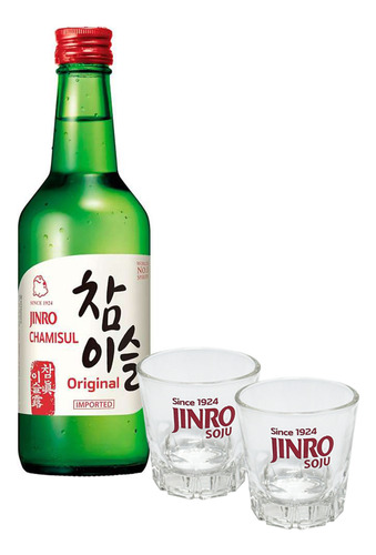 Soju Coreano 360 Ml  Con 2 Vasos De Soju- Lireke