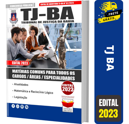 Apostila Tj Ba - Tribunal De Justiça Da Bahia - Matéria Comum Para Todos Os Cargos, Áreas E Especialidades
