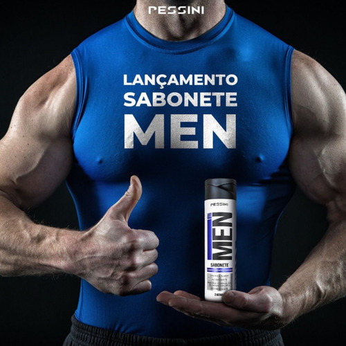 Kit 4 Sabonete Masculino Intimo Corporal Facial Man Pessini