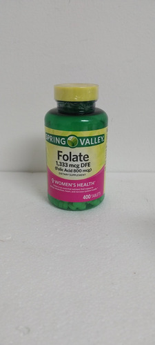 Ácido Folico - Folate Spring Valley De 400 Tabletas 