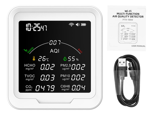 Probador De Calidad Del Aire Con Alarma De Temperatura Y Rel