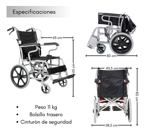 Silla De Ruedas Estándar Geriatrica Plegable Descansa Pies