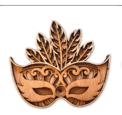 Cuadro Decorativo Mascara Carnaval En Madera