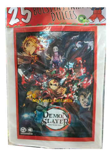 Demon Slayer Tanjiro Kimetsu Set 125 Dulceras Bolsitas Bolo