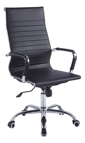 Silla de escritorio INMATMEX Executive chair Silla-exe ergonómica  negra con tapizado de cuero sintético