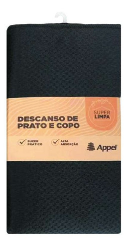 Descanso De Prato E Copo Jacquard 46x61 - Appel - Preto