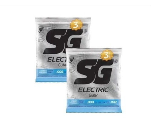 Encordoamento Sg Cordas 009 Para Guitarra - Kit Com 3 Jogos