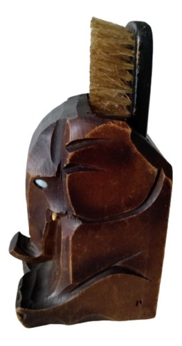 Imagen 1 de 9 de Antiguo Cepillo Cerda Natural Porta Cepillo Elefante Madera