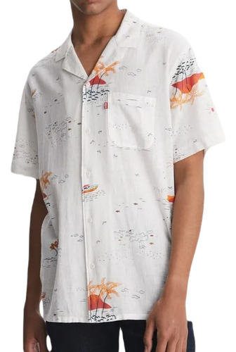Camisa Manga Corta Levis Cubano Surf Shirt Hombre