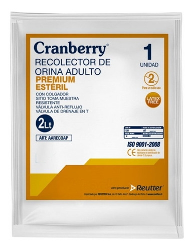 Recolector De Orina Adulto Premiumcranberry- Amamedical