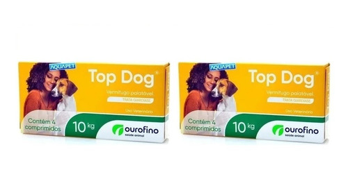 Top Dog Vermifugo C/4comp 10kg Kit 2 Unidade Ouro Fino