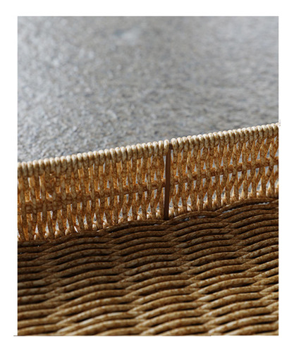 Imitation Rattan Weaving Basket With Wooden Handle L