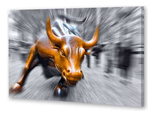 Cuadro 20x30cm Toro Wall Street Finanzas Inversiones
