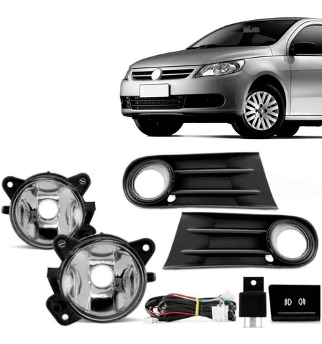 Kit Farol Milha Gol G5 2009 2010 2011 2012 Com Aro Cromado