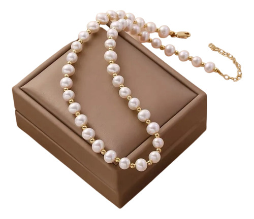 Collar Perlas Naturales Cultivadas Con Broche Plata 0.925 