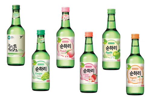 Alcohol Coreano Soju Chum Churum Sabores Mixtos 6 Pzas