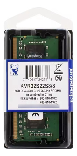 Memoria Ram 8gb 3200mhz Kingston (laptop)