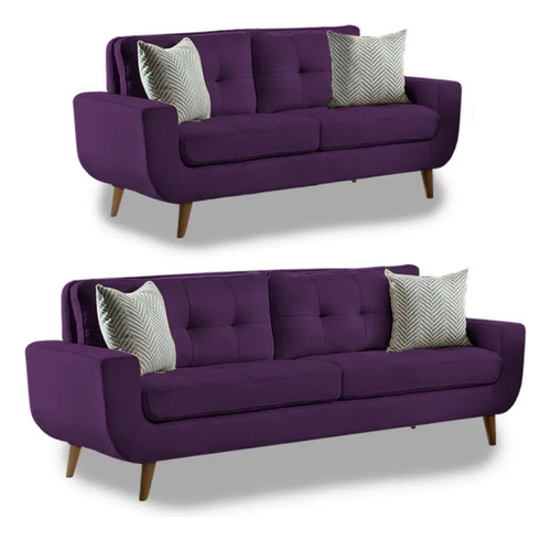 Juego De Sala Vintage 3 2 Fabiani Mango Morado