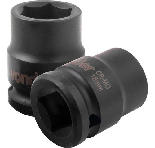 Soquete Sextavado Impacto 18mm 1/2pol Aço Cromo Molibdênio