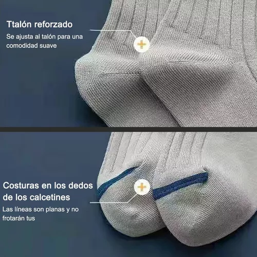 6 Pares Calcetines Trabajo Hombre Reforzado Talón Y Dedo para