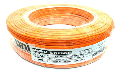 Rolo Fio Alto Falante Emborachado 2x2,50 Mm 2x12 100 Metros