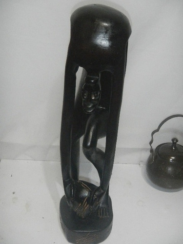 Escultura De Madera Africana Mujer Buen Estado