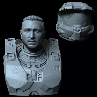 Escultura De Master Chief De La Serie Halo: ¡llévate A Casa