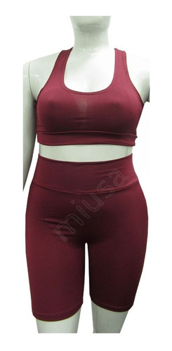 Imagem 2 de 5 de Kit 2 Conjunto Top E Bermuda Suplex Fitness Academia