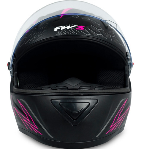Capacete Com Narigueira Moto Gt2 Preto Rosa Resistente 58