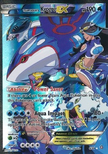 Team Aqua's Kyogre Ex 6/34 Full Art Ultra Raro Pokemon Tcg