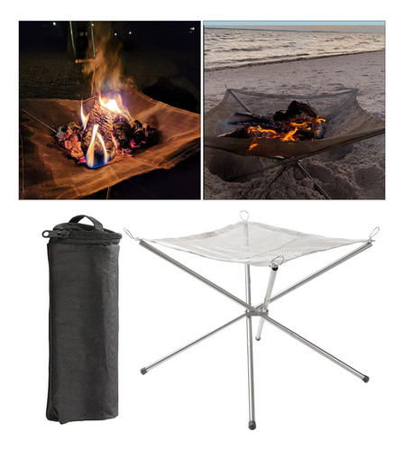 Chimenea De Malla Para Acampar, Malla Calefactora, Soporte L