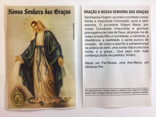 500 Fls Santinho Oração De Promessa Nossa Senhora Das Graças