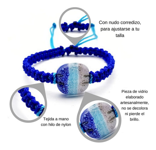 Pulsera Tejida Macramé Soda Mar