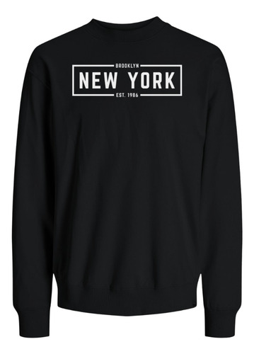 Sudadera Sin Gorro Estampado Ciudades Ee. Uu. Felpa Peinada