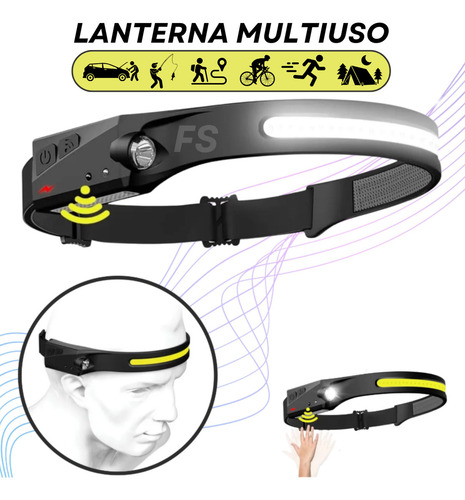 Kit 2 Lanterna De Cabeça Led Pesca Mecânico Bike Camping Recarregável 6 Funções Facility Shops